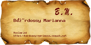 Bárdossy Marianna névjegykártya